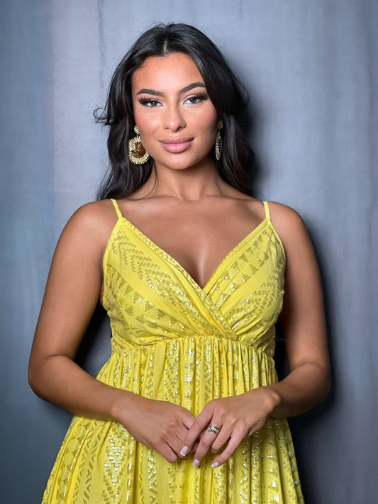Longue robe jaune SARAH