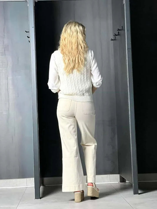Jeans beige court