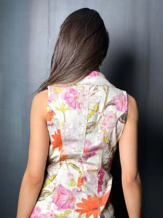 Robe en jeans beige