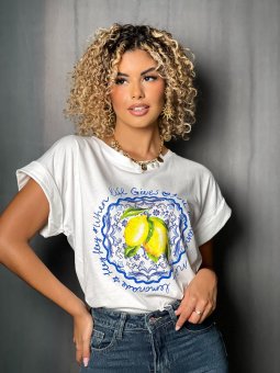 T-shirt blanc LEMON