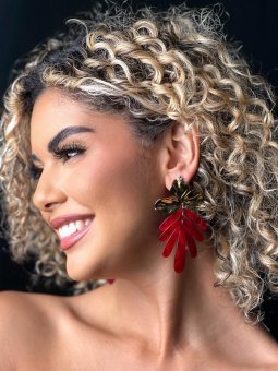 Boucle d'oreille Yasmine Rouge