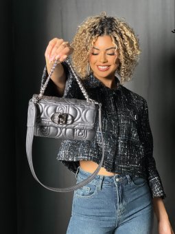 Sac gris chaine or logo LIU JO