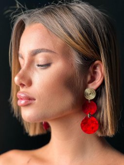 Boucles pendantes rouge