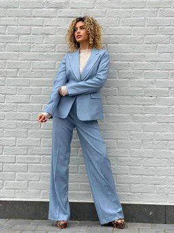 Pantalon tailleur bleu