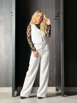 Pantalon lignée blanc et noir