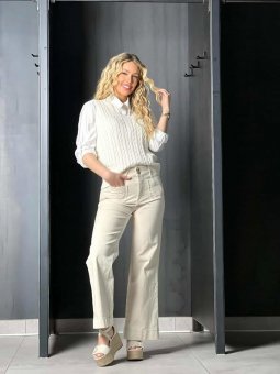Jeans beige court