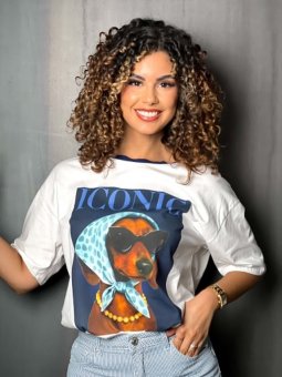 T SHIRT CHIEN BLEU