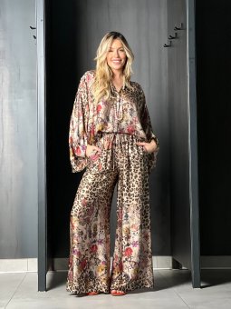 Pantalon flou à motif