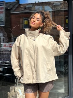 Veste parka taupe