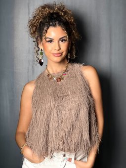 BLOUSE FROUFROU TAUPE