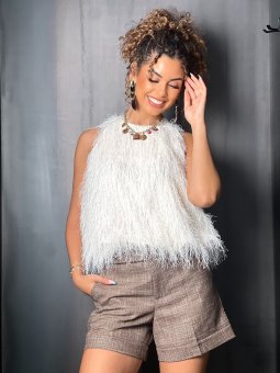 SHORT INES TAUPE