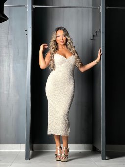 ROBE DENTELLE BEIGE