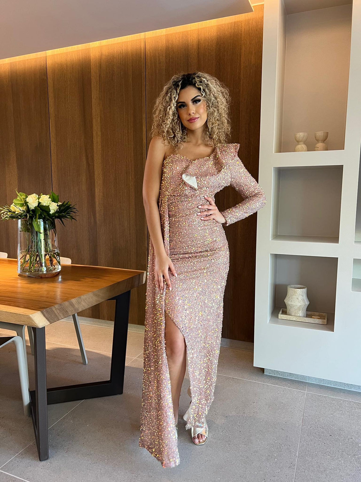 Robe de cérémonie à sequins LOUISA
