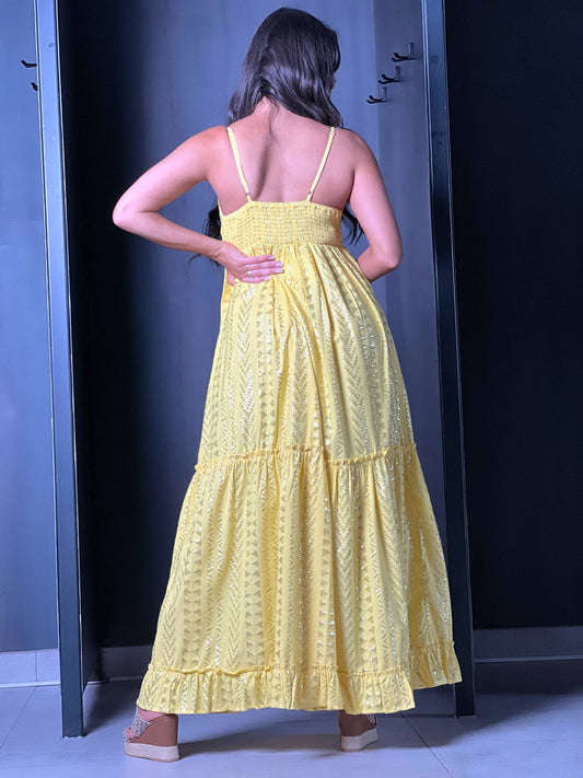 Longue robe jaune SARAH #107684