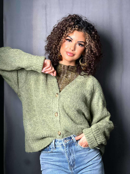 Pull gilet vert #109024