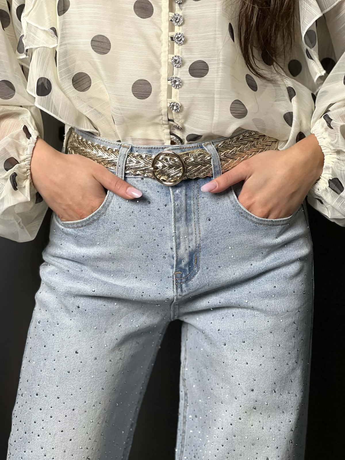 Jeans à strass