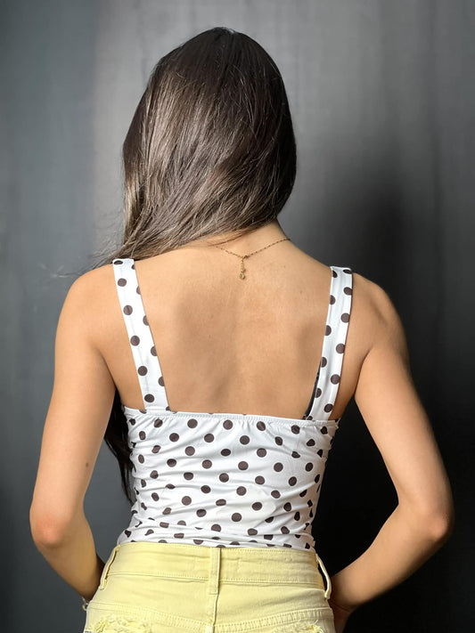 Blouse blanc petit pois