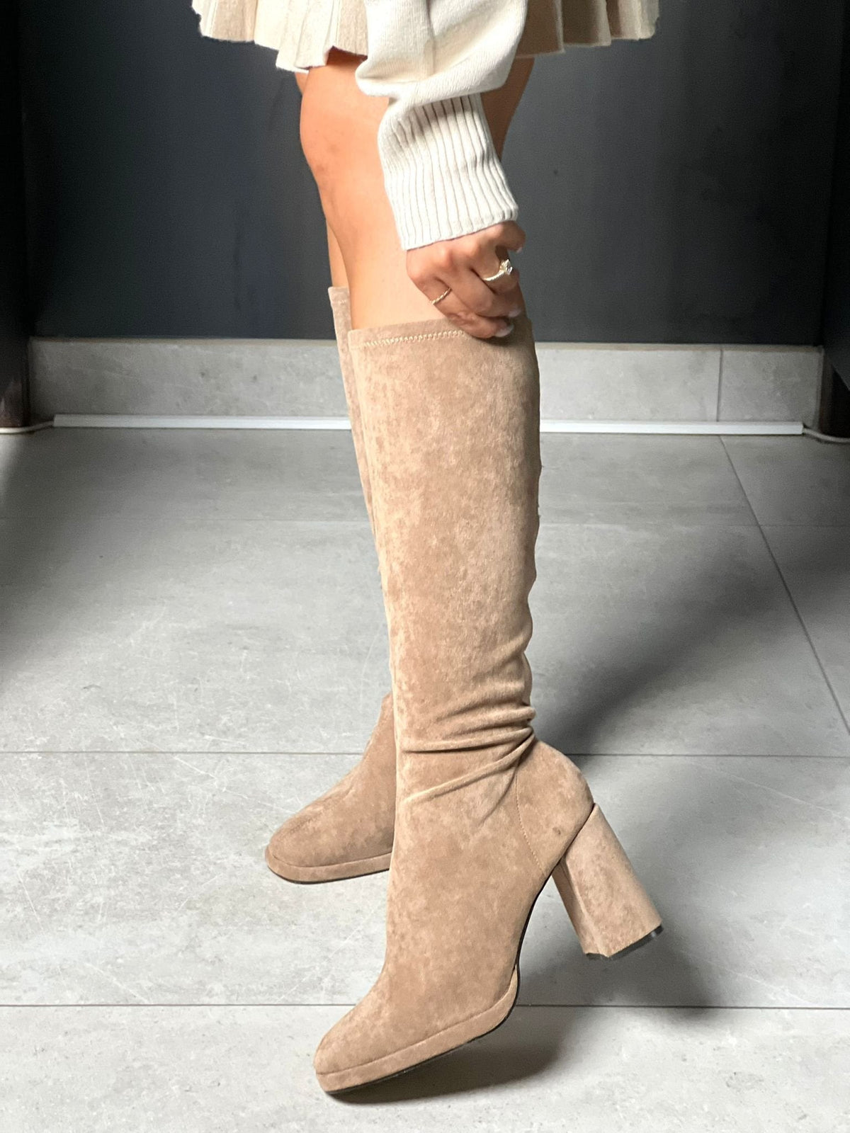 BOTTE BEIGE CHAUSSETTE #111446