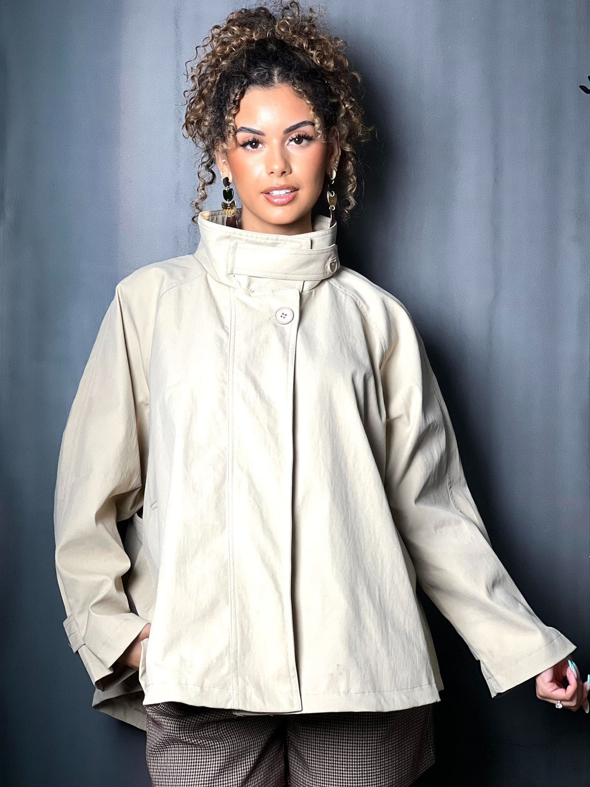 Veste parka taupe