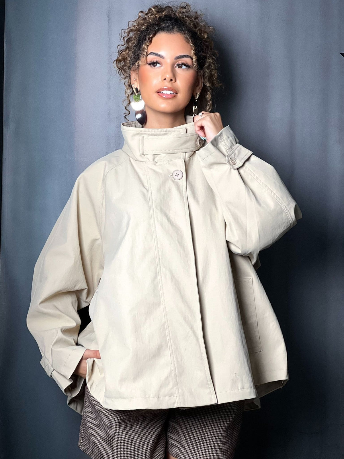 Veste parka taupe