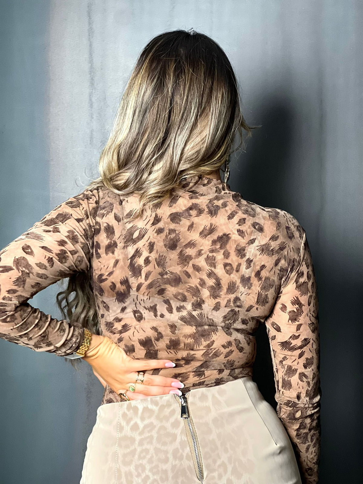 BODY BRUN LEOPARD