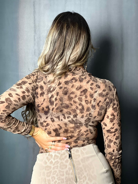 BODY BRUN LEOPARD