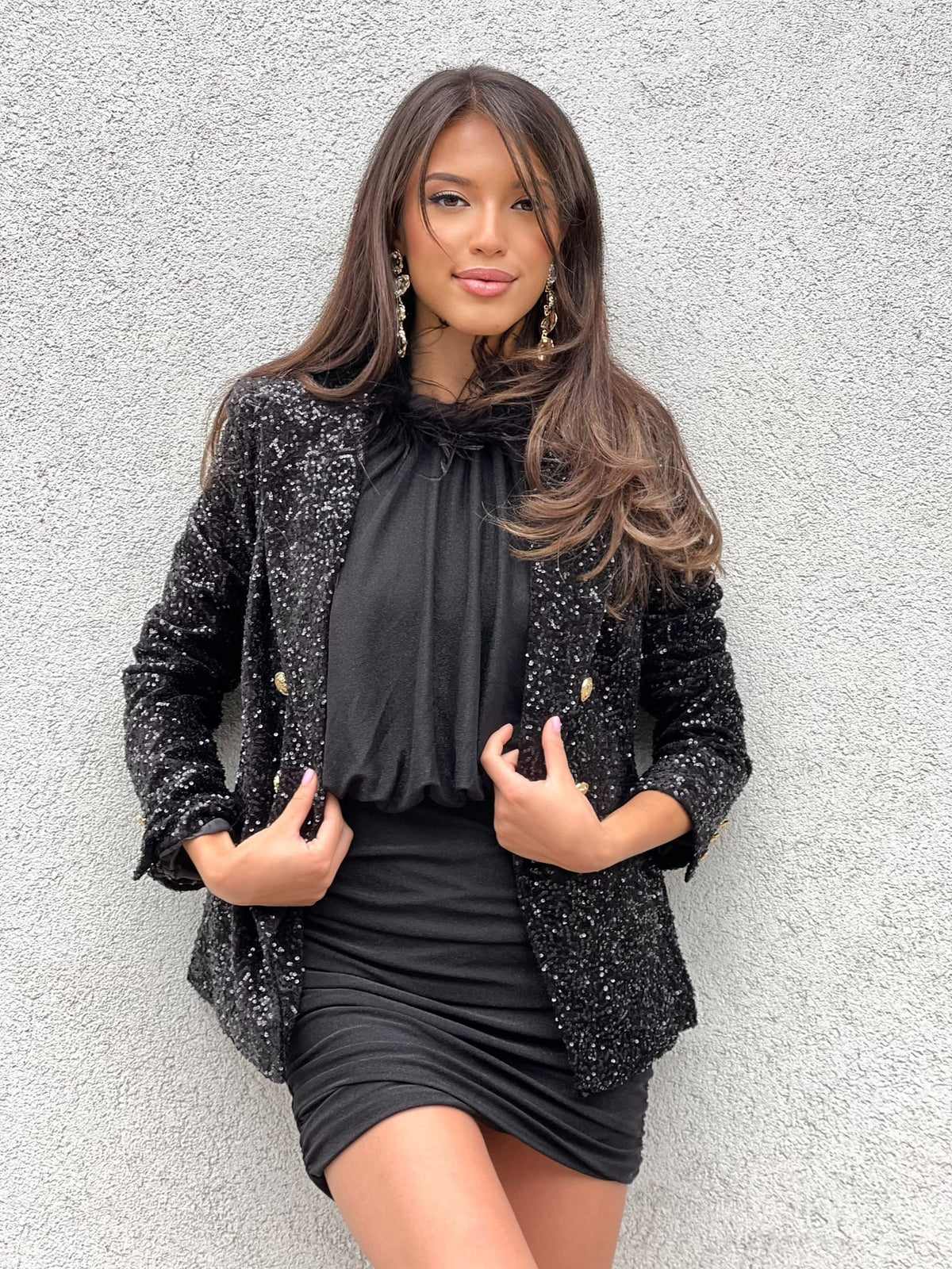 Veste en sequins Noir