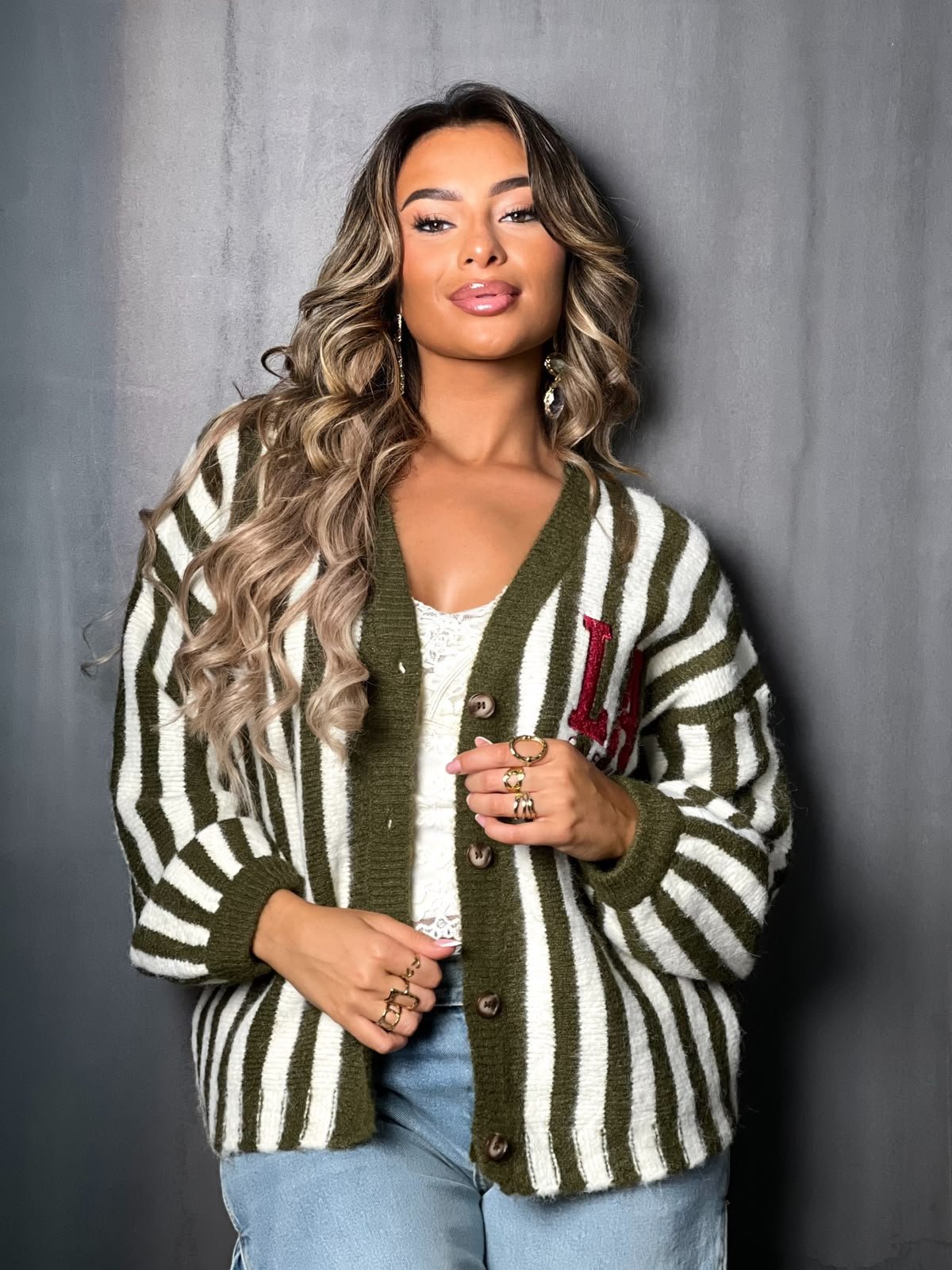 Pull gilet kaki
