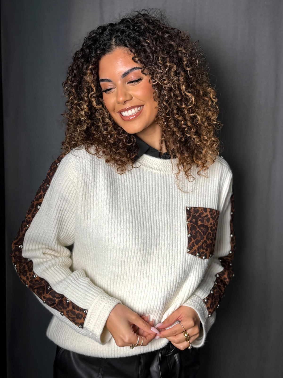 PULL BEIGE/LEOPARD
