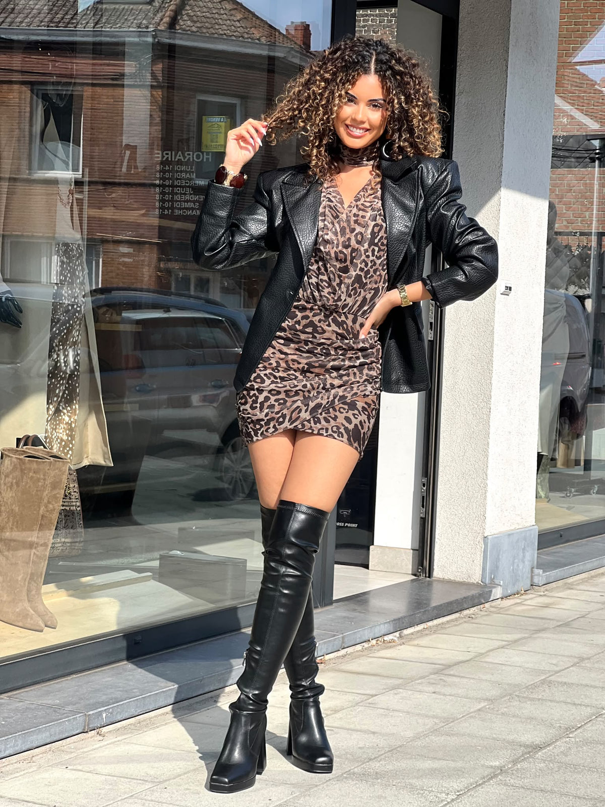 ROBE LEOPARD FONCE