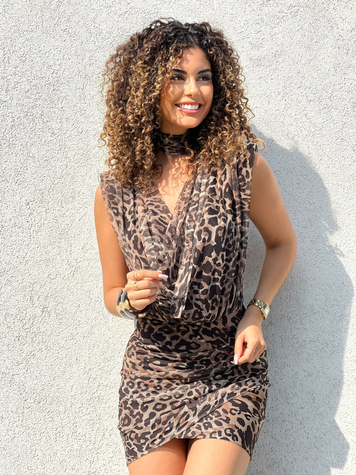 ROBE LEOPARD FONCE