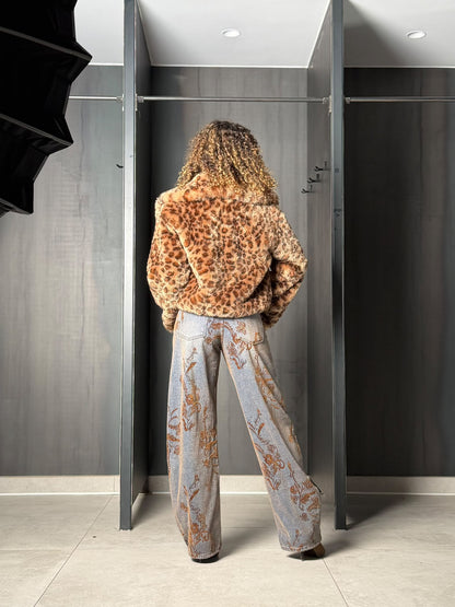 JEANS MOTIFS BRUN