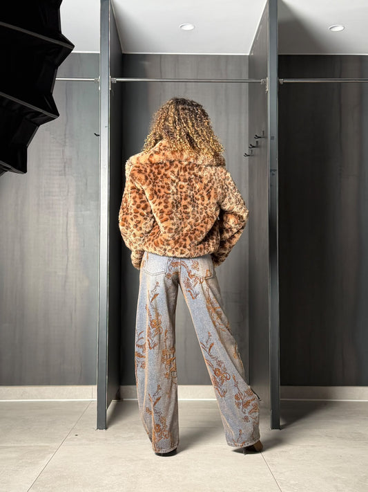 JEANS MOTIFS BRUN