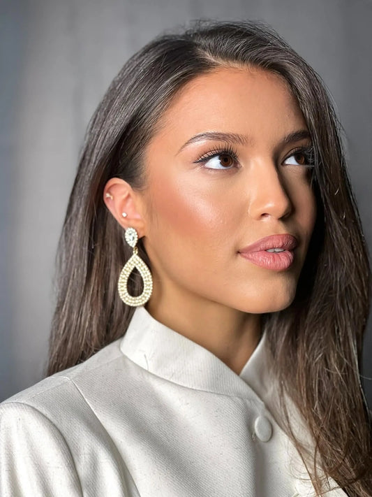 Boucles d'oreille goute strass