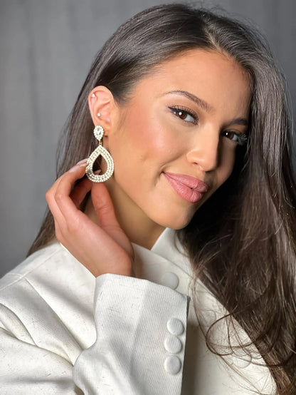 Boucles d'oreille goute strass