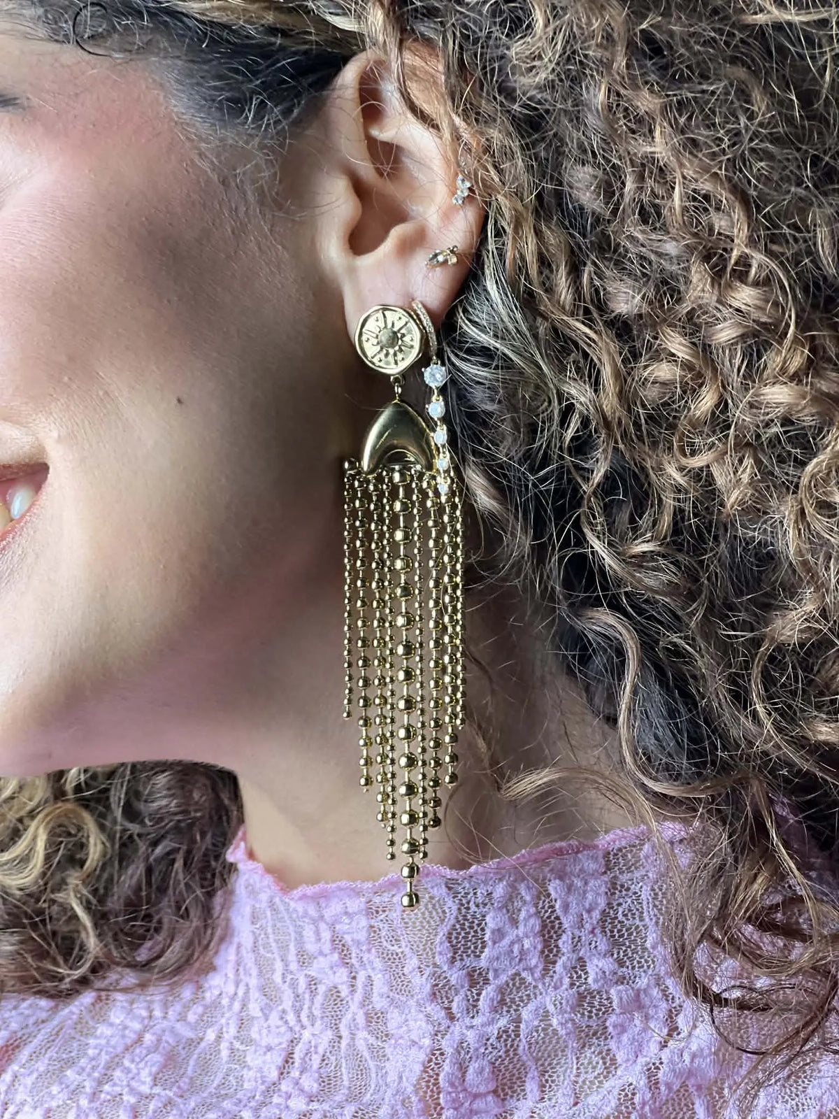 Boucles d'oreilles pendantes or