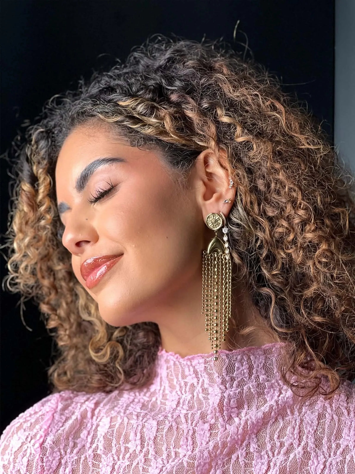 Boucles d'oreilles pendantes or