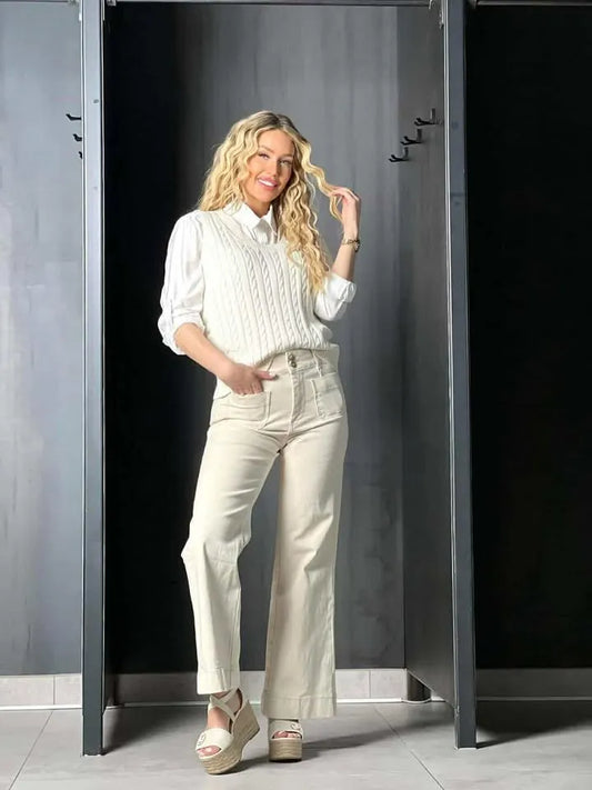Jeans beige court