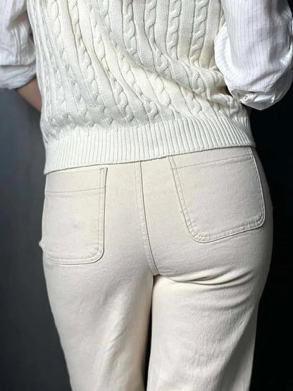 Jeans beige court