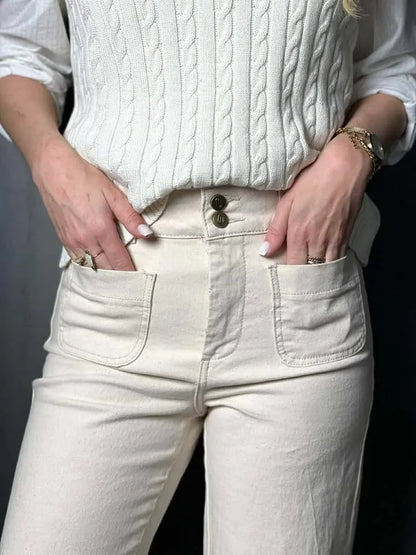 Jeans beige court