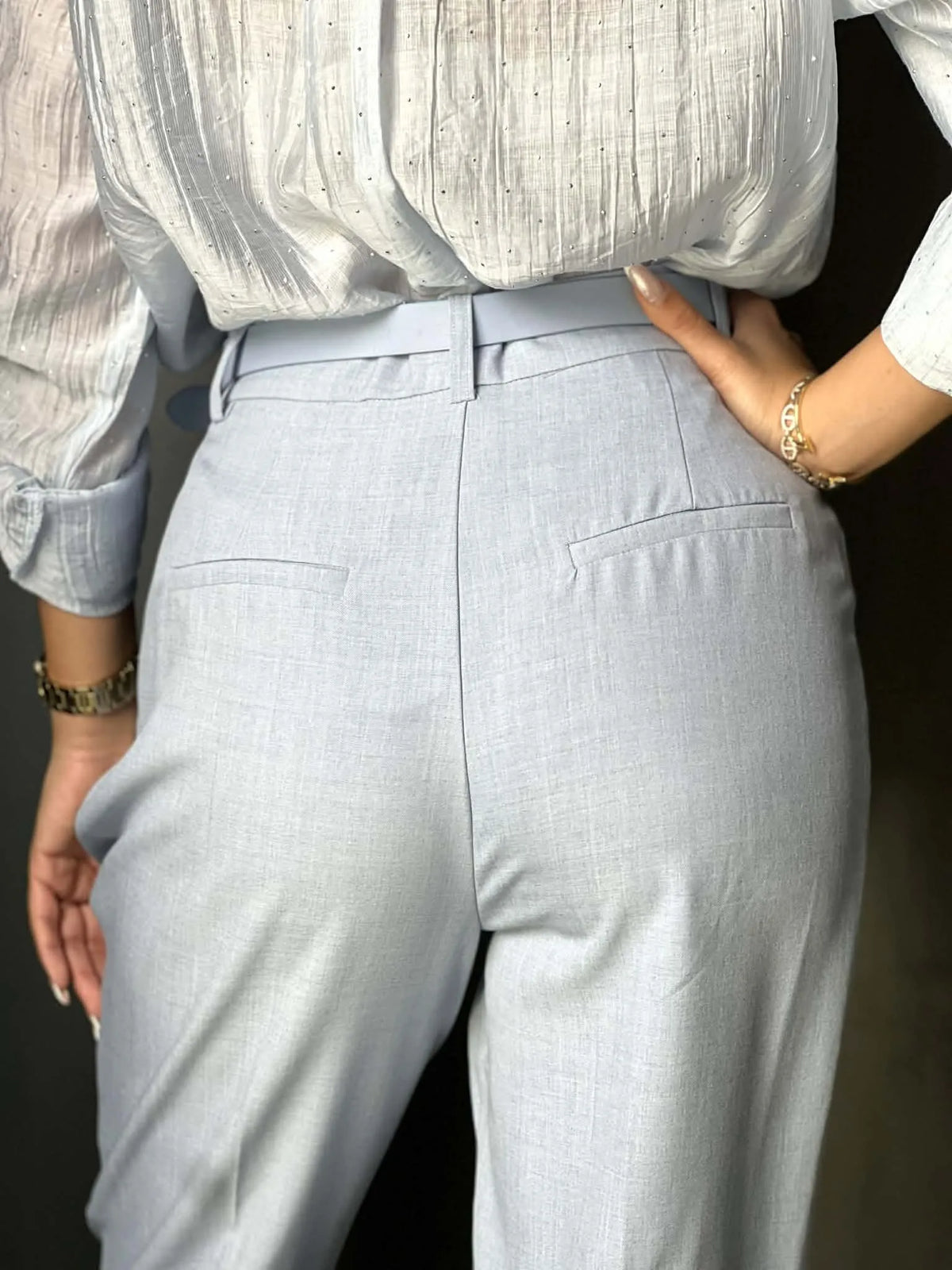 Pantalon tailleur bleu Ciana