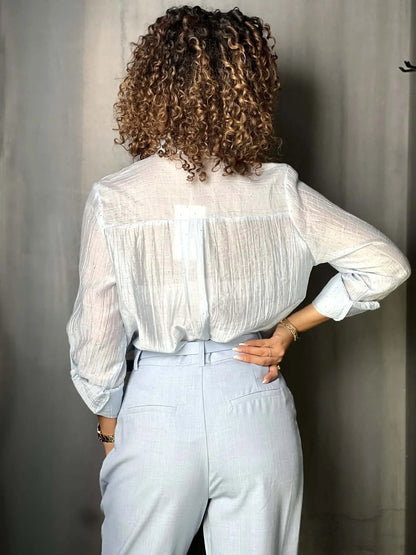Pantalon tailleur bleu Ciana