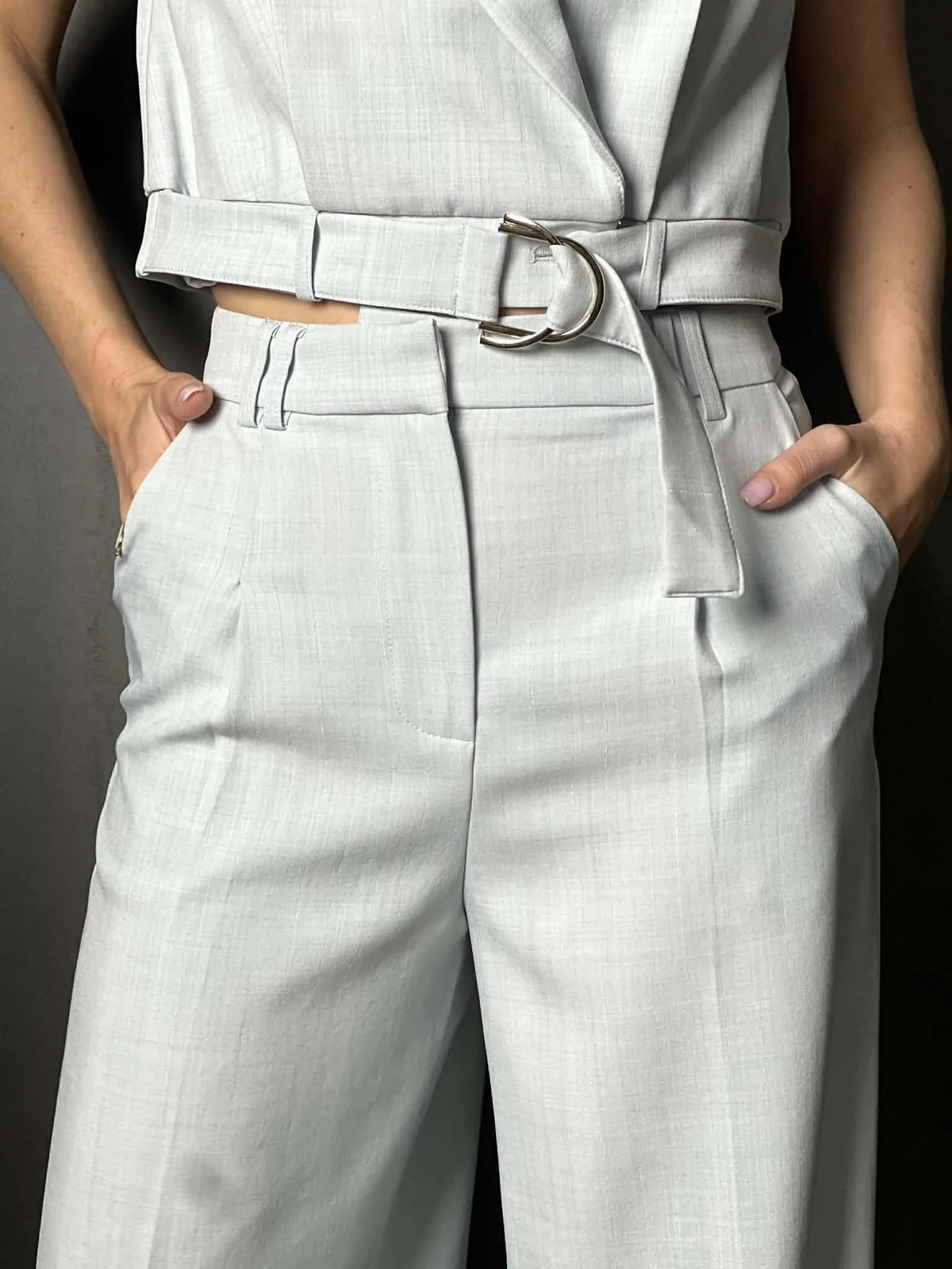 Pantalon tailleur bleu