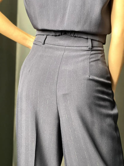 Pantalon tailleur bleu