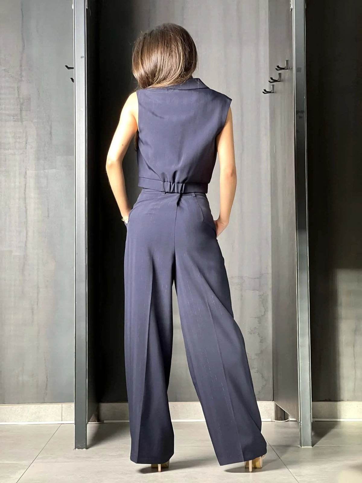 Pantalon tailleur bleu