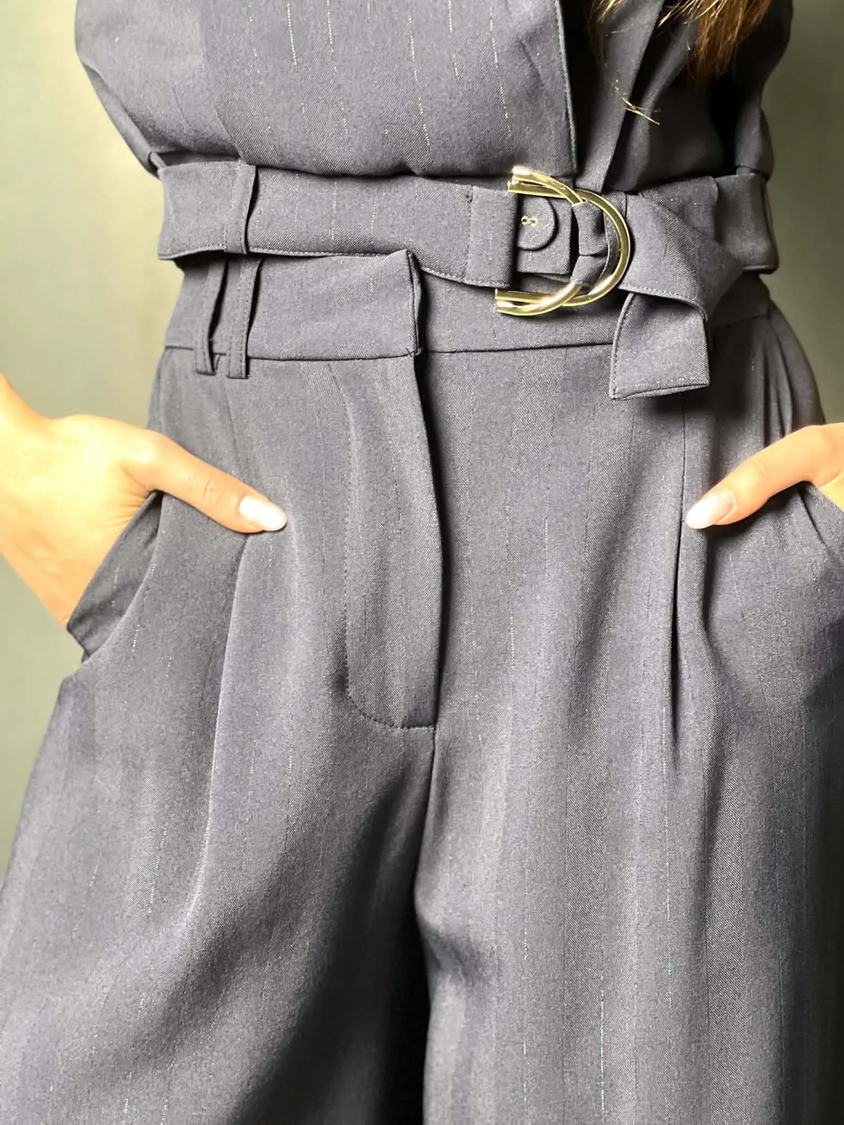 Pantalon tailleur bleu