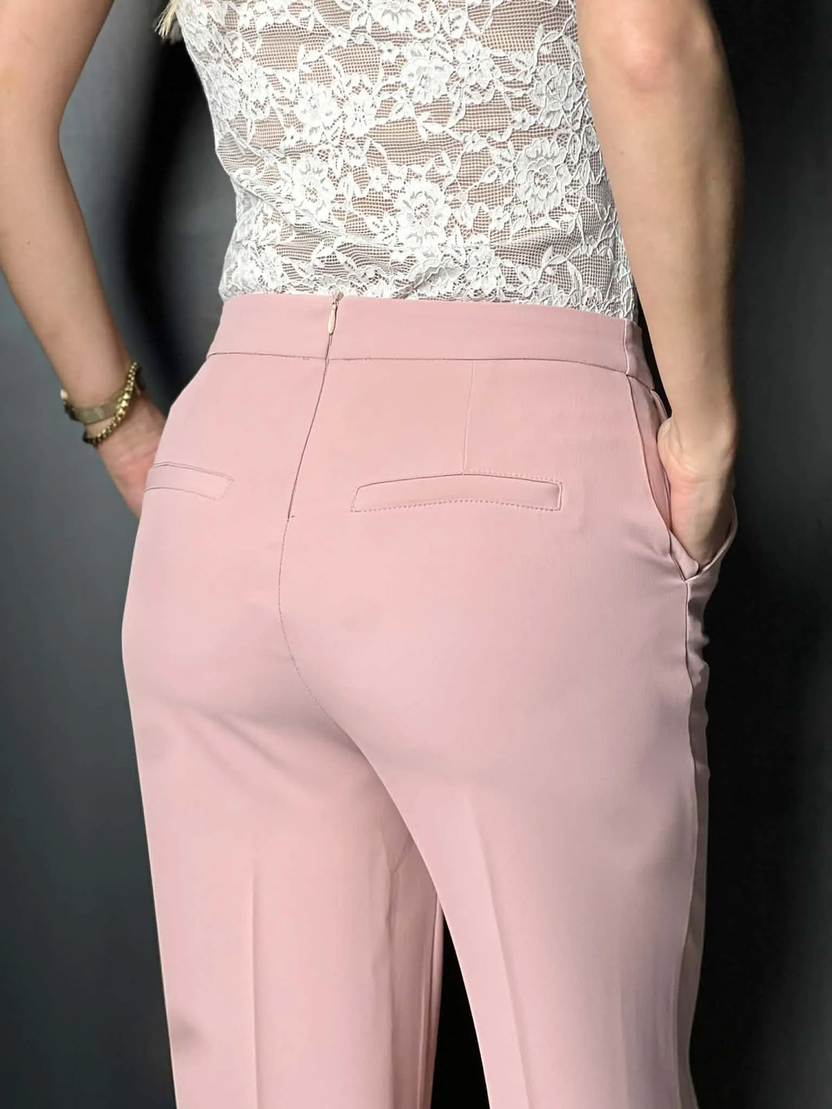 Pantalon tailleur rose