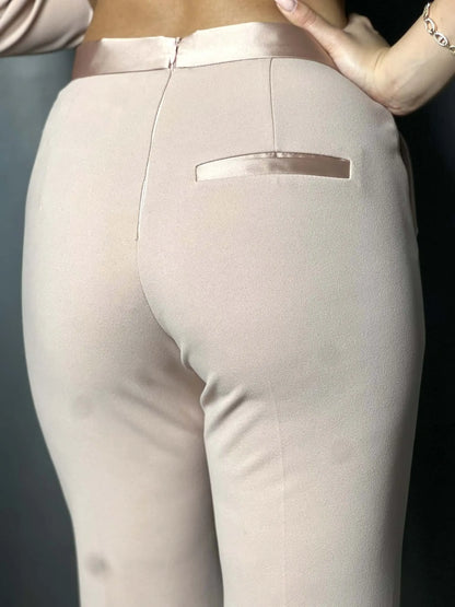 Pantalon tailleur rose