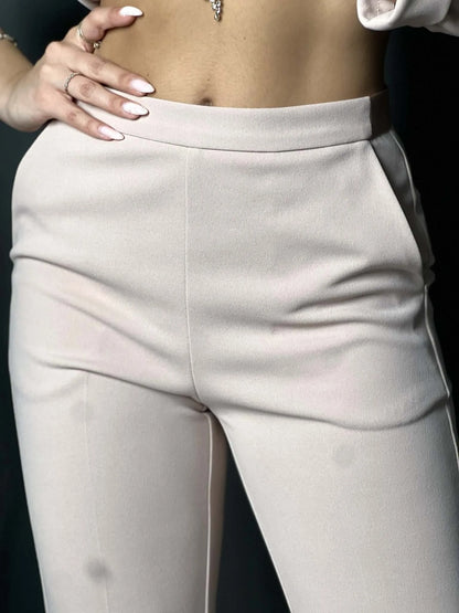 Pantalon tailleur rose