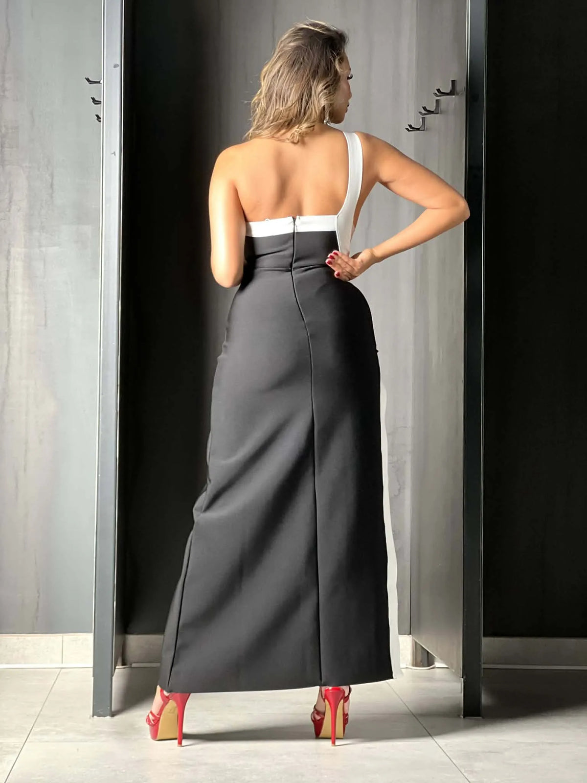 Robe bandage noir et blanc